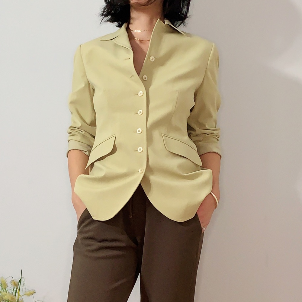J. Jill Stretch Milkweed Green Blazer Size 6